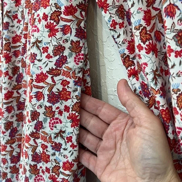 Universal Thread Floral Maxi Dress Button Front Long Sleeve Pockets - Picture 6 of 12